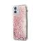Guess Coque arrière pour Apple iPhone 12 Mini - Rose Liquid Glitter