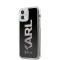Karl Lagerfeld Coque arrière pour Apple iPhone 12 Mini - Noir Liquid Glitter