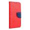 Étui fantaisie livre pour Samsung Galaxy S22 PLUS rouge/bleu fonce