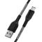 FORCELL Carbon câble USB à Type C QC3.0 3A CB-02B noir  1m