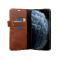 Pierre Cardin Etui pour Apple iPhone 11 Pro - Marron Book type housse cuir véritable