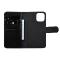 UNIQ Accessory Coque pour iPhone 13 Mini - Noir Porte-cartes type livre et couverture arrière - fermeture magnétique