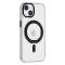 UNIQ Accessory Coque arrière pour iPhone 14 - Support rotatif à 360 degrés compatible Magsafe - Transparent - Noir