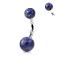 Piercing nombril boules en pierre naturelle avec inserts filetés en acier chirurgical 316L Couleur : Sodalite Bleu