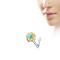 Piercing nez avec filigrane de fleurs et pierre turquoise acier chirurgical 316L Couleur : Or