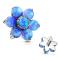 Dermal Ensemble de broches opale fleur en acier chirurgical 316L parties supérieures filetées à l'intérieur pour labret, dermique et plus Couleur : Bleu opale