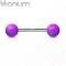 Piercing barbell boule acrylique de couleur solide grade 23 titane solide  Couleur : Violet