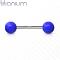Piercing barbell boule acrylique de couleur solide grade 23 titane solide  Couleur : Bleu