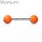 Piercing barbell boule acrylique de couleur solide grade 23 titane solide  Couleur : Orange
