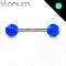 Piercing barbell boules phosphorescentes en titane solide grade 23  Couleur : Bleu