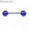 Piercing barbell boule acrylique ultra brillante grade 23 titane solide  Couleur : Bleu