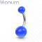 Piercing nombril en titane massif grade 23 boule acrylique couleur unie Couleur : Bleu