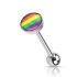 Piercing langue logo en acier chirurgical 316L - (GP3) Gay Pride - Rainbow