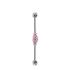 Piercing industriel Trois industriels CZs Barbell - couleur rose - taille = 1.6mm 38mm 5