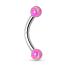 Piercing arcade Opale synthétique - Barbell sourcil filetage interne - Opal rose