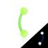 Piercing arcade Flexible acrylique courbe avec Glow In The Dark Ball - vert