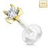 Piercing labret Star Or jaune 14 carats flexible PTFE  - clair