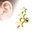 Piercing tragus cartilage Trois Étoiles- couleur Gold