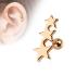 Piercing tragus cartilage Trois Étoiles- couleur Rose Gold