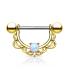 Piercing poitrine Filigrane centré opale goutte en acier chirurgical 316L -  Gold
