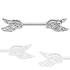Piercing poitrine Split d'ailes d'Ange avec CZ en acier chirurgical 316L  -  Clair