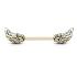 Piercing poitrine Les ailes des anges avec bordée CZs en acier chirurgical 316L  -  Gold/Clair