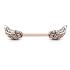 Piercing poitrine Les ailes des anges avec bordée CZs en acier chirurgical 316L  -  Rose or/Clair