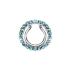 Faux piercing poitrine Circle w/ pavé Multi collier de perle anneau mamelon - Aqua