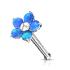Piercing nez Fleur avec à 5 pétales d'opale - Opale bleu