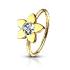 Piercing nez hoop fleur jeweled clair acier chirurgical 316L - Gold/clair