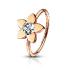 Piercing nez hoop fleur jeweled clair acier chirurgical 316L - Rose Gold/clair
