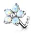 Piercing nez fleur avec 5 pétales opale en acier chirurgical 316L - Opal blanc