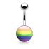 Piercing nombril  logo gay pride en acier chirurgical 316L