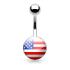 Piercing nombril  logo USA en acier chirurgical 316L