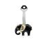Piercing nombril  éléphant or et noir  en acier chirurgical 316L