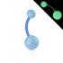 Piercing nombril flex bio couleur boules brillent dans le noir Bleu