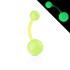 Piercing nombril flex bio couleur boules brillent dans le noir Vert