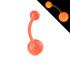 Piercing nombril flex bio couleur boules brillent dans le noir Orange
