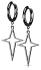 Paire de boucles d'oreilles créoles en acier chirurgical 316l avec pendentif croix étoile