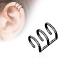 Faux piercing oreille Fermeture Triple Ring Titanium IP sur Acier chirurgical 316L   - noir