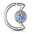 Piercing anneau pour cartilage, tragus, septum opal glitter center croissant en acier chirurgical 316L - bleu