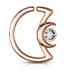 Piercing anneau pour cartilage croissant de lune avec cristal en acier chirurgical 316L - Rose Gold/clair