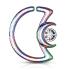 Piercing anneau pour cartilage croissant de lune avec cristal en acier chirurgical 316L - Rainbow/clair
