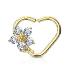 Piercing anneau pour cartilage cz coeur de fleur forme - Right/Gold/clair