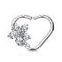 Piercing anneau pour cartilage cz coeur de fleur forme - Right/Platinum/clair
