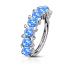 Piercing anneau pour cartilage, arcade, nez 7 opal bordée en acier chirurgical 316L - Opal bleu
