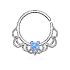 Piercing septum Jeu de l'opale en filigrane - Platinum/Opal bleu