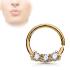 Piercing septum flexible avec trois anneaux cerceau - Rose Gold/clair