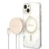 Set Guess coque rigide Marble MagSafe + Chargeur iPhone 14 Plus 6.7" blanc/blanc