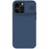 Nillkin CamShield Silky Silicone Coque pour iPhone 14 Pro Max Housse en silicone avec protecteur d'appareil photo Bleu